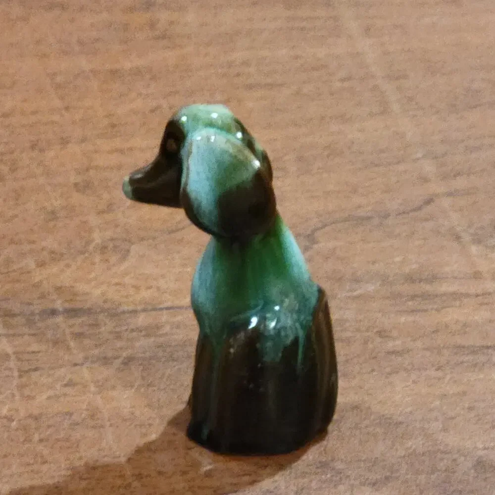Vintage 70's Blue Mountain Pottery Small Dog Blue Ceramic 3.25 inch tall